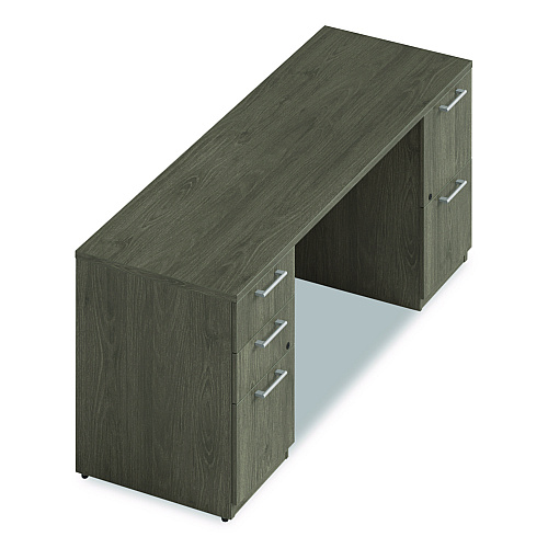 Alera Seville Series Double Pedestal Credenza, 72w x 24d x 29h, Walnut (SVDPC7224WA)