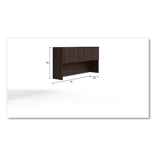Alera Seville Hutch with Doors, 4 Compartments, 72w x 16d x 36h, Mahogany (SVH7236MY)