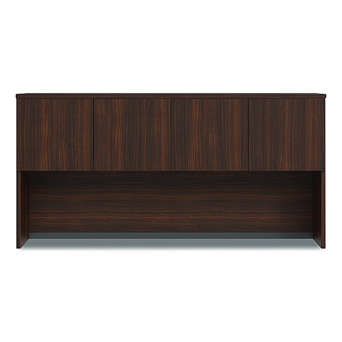 Alera Seville Hutch with Doors, 4 Compartments, 72w x 16d x 36h, Mahogany (SVH7236MY)