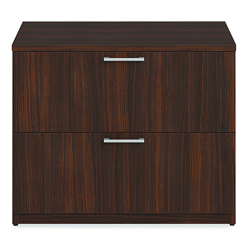 Alera Seville Series Lateral File Cabinet, 2 Legal-Size File Drawers, Mahogany, 36" x 24" x 29" (SVLF3624MY)