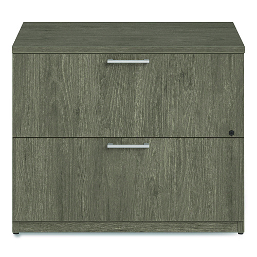 Alera Seville Series Lateral File Cabinet, 2 Legal-Size File Drawers, Walnut, 36" x 24" x 29" (SVLF3624WA)