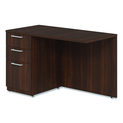 Alera Seville Series Desk Return with Pedestal, Left, 48" x 24" x 29", Mahogany (SVRLP4824MY)