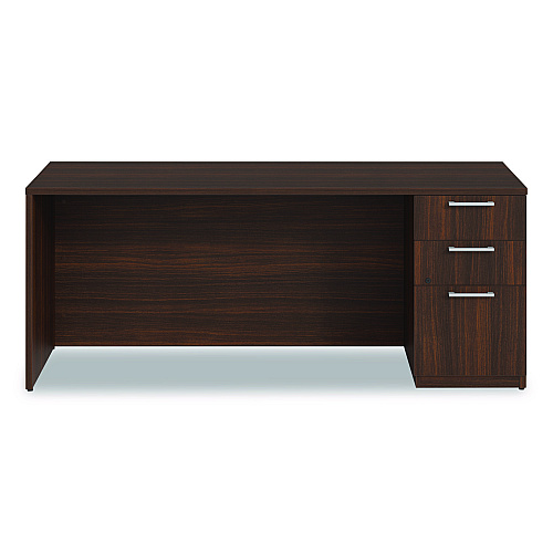 Alera Seville Series Credenza with Pedestal, Right Pedestal, 72w x 24d x 29h, Mahogany (SVRSPC7224MY)