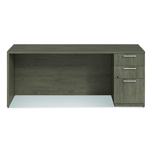 Alera Seville Series Credenza with Pedestal, Right Pedestal, 72w x 24d x 29h, Walnut (SVRSPC7224WA)