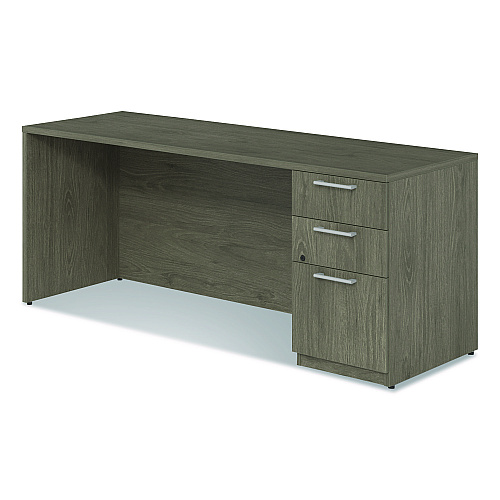 Alera Seville Series Credenza with Pedestal, Right Pedestal, 72w x 24d x 29h, Walnut (SVRSPC7224WA)