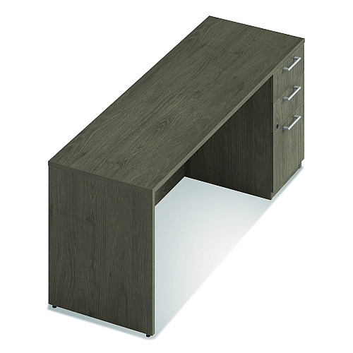 Alera Seville Series Credenza with Pedestal, Right Pedestal, 72w x 24d x 29h, Walnut (SVRSPC7224WA)