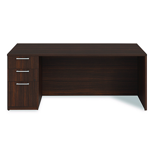Alera Seville Series Single Pedestal Desk, Left Pedestal, 72" x 36" x 29", Mahogany (SVSPL7236MY)