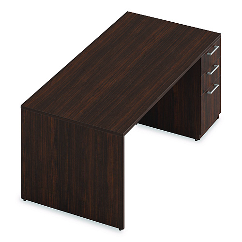 Alera Seville Series Single Pedestal Desk, Right Pedestal, 72" x 36" x 29", Mahogany (SVSPR7236MY)