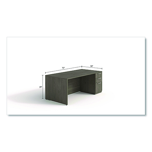 Alera Seville Series Single Pedestal Desk, Right Pedestal, 72" x 36" x 29", Walnut (SVSPR7236WA)