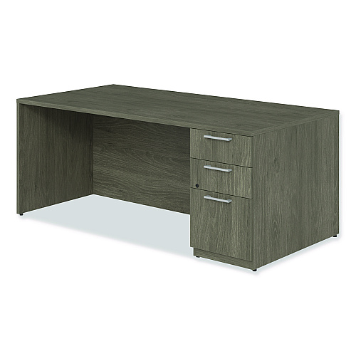Alera Seville Series Single Pedestal Desk, Right Pedestal, 72" x 36" x 29", Walnut (SVSPR7236WA)