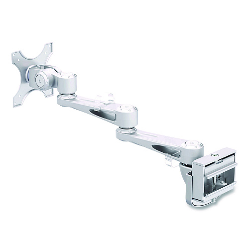 Tripp Lite Dual-Extension Monitor Mount for Slat Wall System for 32" TVs, 4.9w x 4.7d x 20.5h, Silver, Supports 22 lb (DMSW1332LTAA)