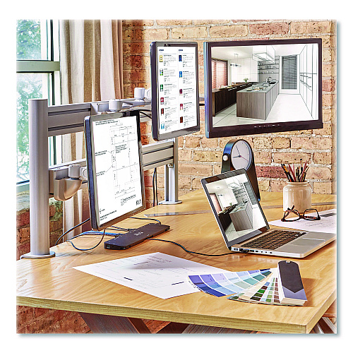 Tripp Lite Single-Extension Monitor Mount for Slat Wall System for 32" TVs, 4.9w x 4.7d x 14.2h, Silver, Supports 22 lb (DMSW1332MTAA)
