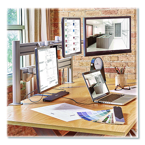 Tripp Lite Slat Rail with Posts for Slat Wall System for 32" TVs, 8.1w x 5.7d x 5.51h, Silver, Supports 33 lb (DMSWKITTAA)
