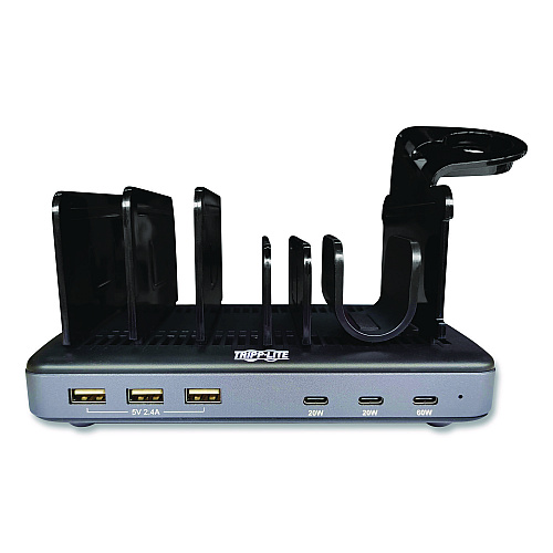 Tripp Lite 120W Multi-Device Charging Station with Storage, 6 Devices, 7.3 x 4.45 x 1.33 (U280006C3AST)