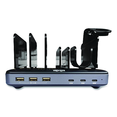 Tripp Lite 120W Multi-Device Charging Station with Storage, 6 Devices, 7.3 x 4.45 x 1.33 (U280006C3AST)