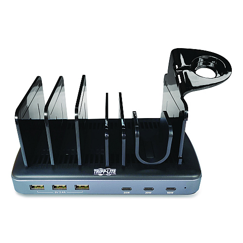 Tripp Lite 120W Multi-Device Charging Station with Storage, 6 Devices, 7.3 x 4.45 x 1.33 (U280006C3AST)