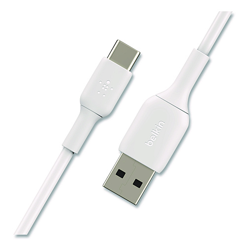 Belkin BOOST CHARGE USB-C to USB-A Cable, 3.3 ft, White, 2/Pack (CAB001BT1MWH)