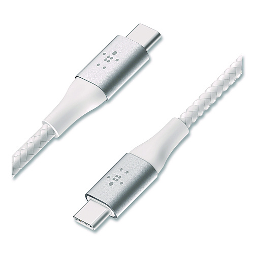 Belkin BOOST CHARGE Braided USB-C to USB-C Cable, 6.6 ft, White (CAB004BT2MWH)