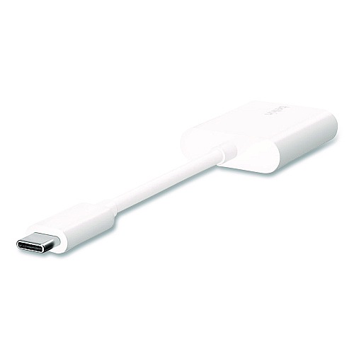 Belkin RockStar USB-C Audio + Charge Adapter, White (F7U081BTWH)