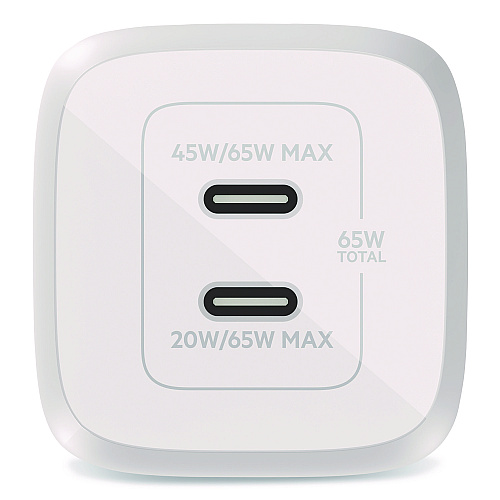 Belkin BOOST CHARGE Pro Dual USB-C GaN Wall Charger with PPS, White (WCH013DQWH)