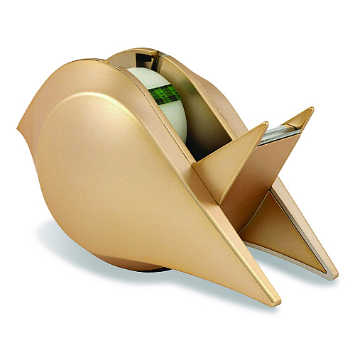 Scotch Bird Desktop Tape Dispenser, 1" Core, Metallic Gold (C48BIRDG)