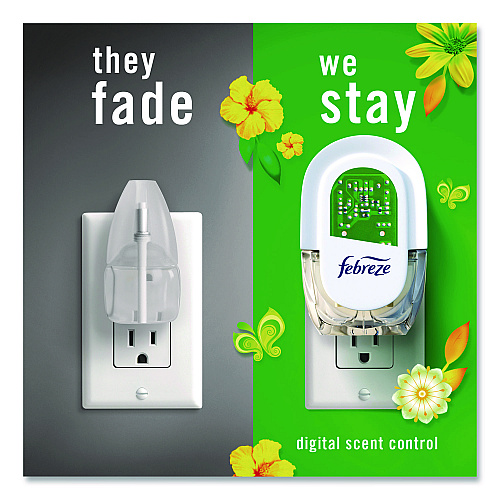 Febreze PLUG Air Freshener Warmer Starter Kit, Clear/White, with (2) Gain Original Refills (4166)