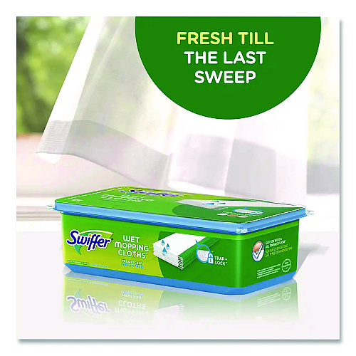 Swiffer Wet Refill Cloths, 8 x 10, Fresh Scent, White, 24/Pack, 6 Packs/Carton (35155)