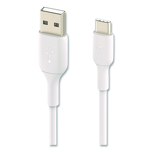 Belkin BOOST CHARGE USB-C to USB-A Cable, 3.3 ft, White, 2/Pack (CAB001BT1MWH)