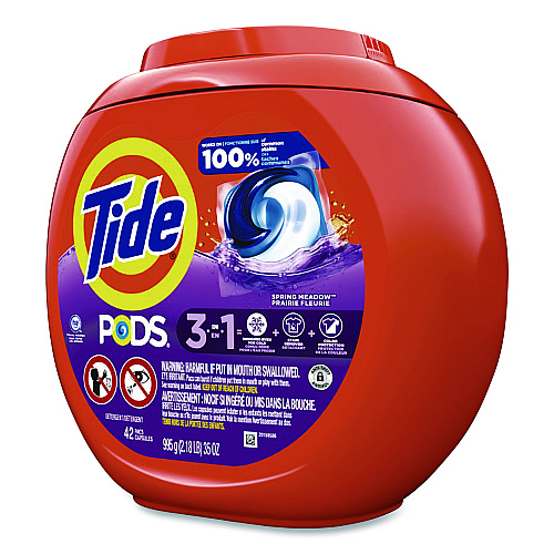 Tide PODS Laundry Detergent, Spring Meadow, 35 oz Tub, 42 Pods/Tub (9924)