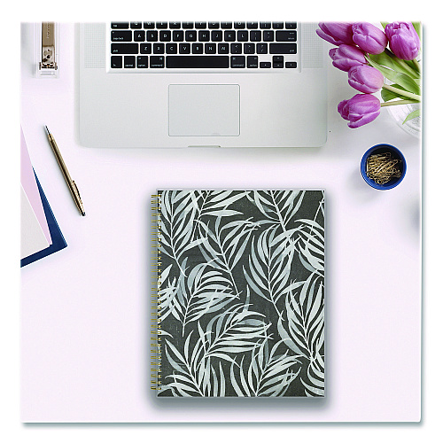 Blue Sky Dark Gray Gale Weekly/Monthly Lesson Planner, 9 Classes, Tropical Artwork, Gray/Mint Cover, 11 x 8.5 Sheets, 12-Month Span (136608A23)