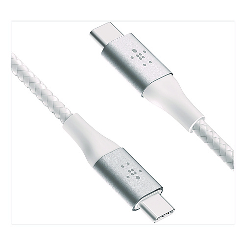 Belkin BOOST CHARGE Braided USB-C to USB-C Cable, 6.6 ft, White (CAB004BT2MWH)