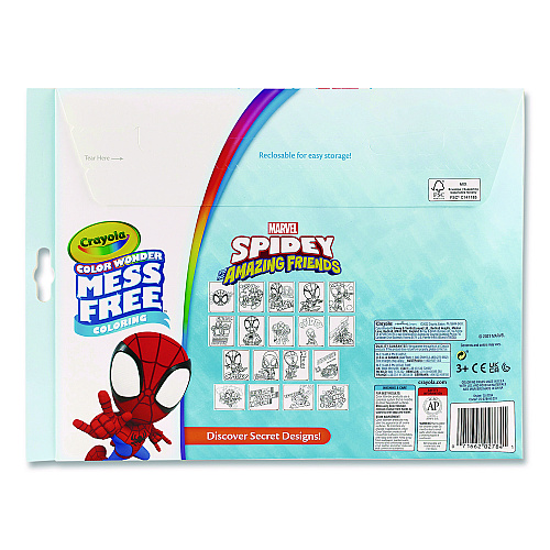 Crayola Spidey and His Amazing Friends Color Wonder Kit, Includes Five Markers, Ages 3 and Up, 18 Pages (752784)
