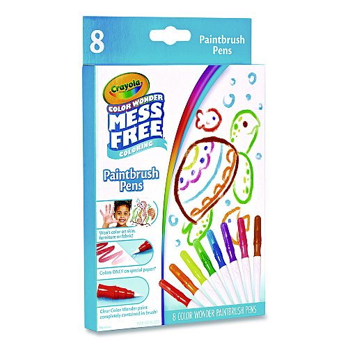 Crayola Color Wonder Paintbrush Pens, Assorted Colors, 8/Pack (752858)