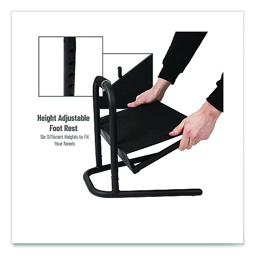 Mind Reader Adjustable Height Tilt Foot Rest, 14.25 x 15 d x 14.5 h, Black (FTHEIGHTBLK)