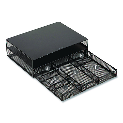 Mind Reader Multi-Tier Monitor Stand with 25-Piece Office Supplies Starter Pack, 15.75" x 11.75" x 4.5", Black, Supports 30 lb (MONSETBLK)
