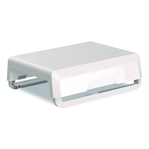 Fellowes Breyta Monitor Stand, 13.94" x 11.97" x 3.23" to 5.9", White, Supports 33 lb (100016561)