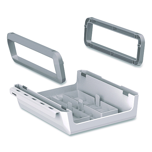 Fellowes Breyta Monitor Stand, 13.94" x 11.97" x 3.23" to 5.9", White, Supports 33 lb (100016561)