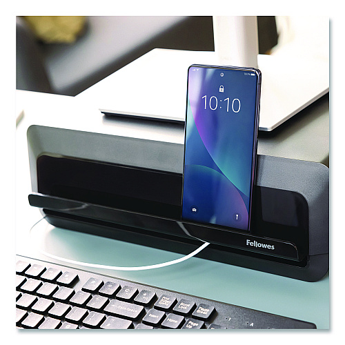 Fellowes Breyta Monitor Stand, 13.94" x 11.97" x 3.23" to 5.9", Black, Supports 33 lb (100016560)