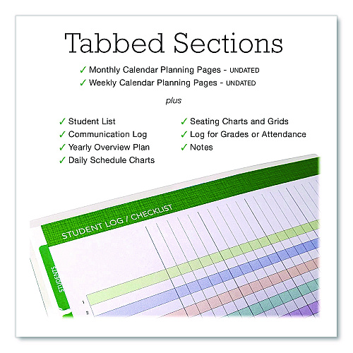 Global Printed Products Deluxe Teacher's Academic Weekly/Monthly Planner, 7 Classes, Rainbow Artwork, Multicolor Cover, 11 x 8.5 Sheets, 52-Week Span (DTP0001U22S)