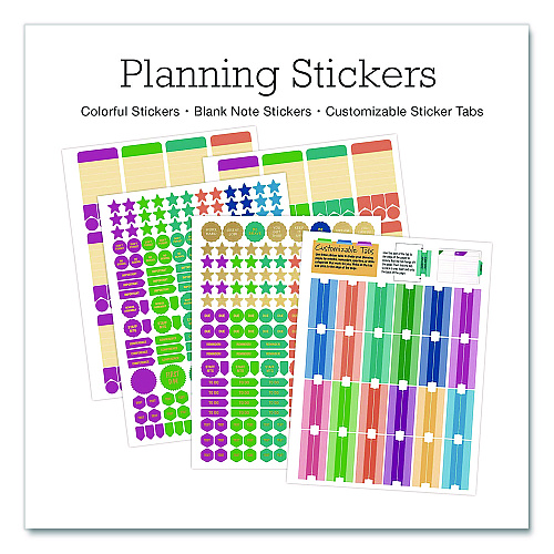 Global Printed Products Deluxe Teacher's Academic Weekly/Monthly Planner, 7 Classes, Rainbow Artwork, Multicolor Cover, 11 x 8.5 Sheets, 52-Week Span (DTP0001U22S)