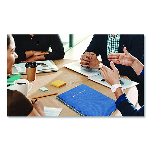 Global Printed Products Meeting Notes Book, Space for Up to 159 Meetings, Meeting-Minutes/Notes Format, Blue/Gold Cover, (80) 11 x 8.5 Sheets (SPLS0118BL)