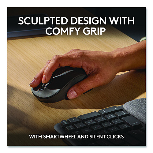 Logitech Wave MK670 Wireless Ergonomic Keyboard and Signature M550L Mouse Combo, 2.4 GHz, Frequency/33 ft Wireless Range, Graphite (920012059)