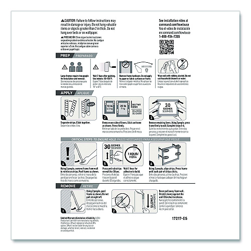 Command Picture Hanging Strips, X-Large, Removable, Holds up to 20 lbs per 4 Pairs, 8 Pairs/Pack (172178ES)