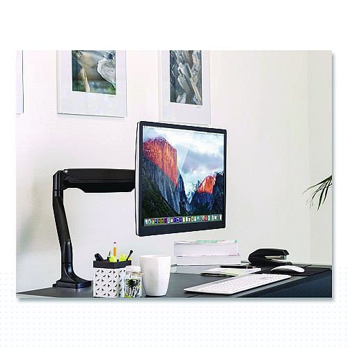 MOUNT-IT! Single Monitor Gas-Spring Mounting Arm, For 13" to 32" Monitors, 360 Degree Rotation, +/-45 Degree Tilt, Black, Supports 20lb (MI1771BLACK)