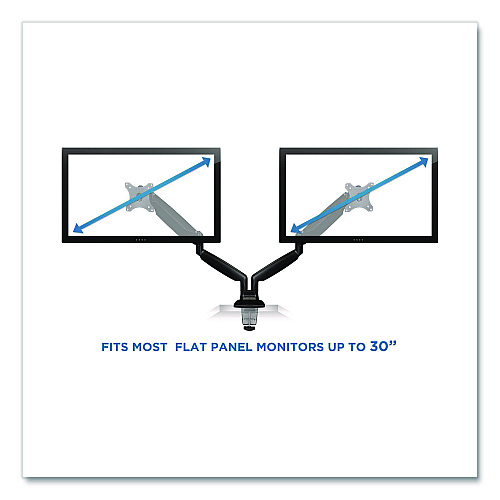 MOUNT-IT! Dual Monitor Gas-Spring Mounting Arm, For 13" to 32" Monitors, 360 Degree Rotation, +/-45 Degree Tilt, Black, Supports 20 lb (MI1772BLACK)