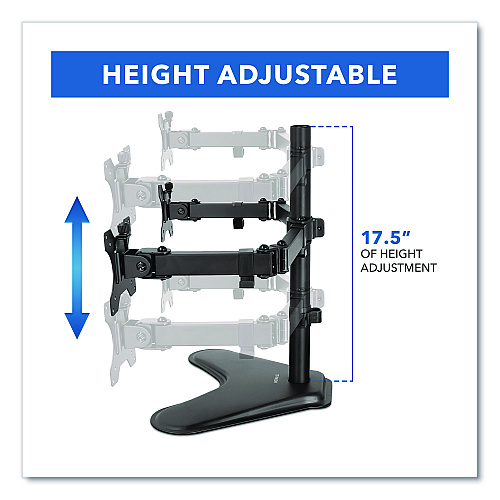 MOUNT-IT! Dual Monitor Desk Stand, For 19" to 32" Monitors, 36.4" x 11" x 18.3", Black, Supports 17.6 lb (MI2781)