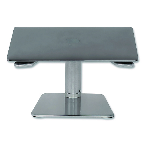 MOUNT-IT! Adjustable Height Laptop Riser, 10" x 10.5" Platform, Silver/Black, Supports Up to 33 lbs (MI7271)