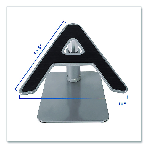 MOUNT-IT! Adjustable Height Laptop Riser, 10" x 10.5" Platform, Silver/Black, Supports Up to 33 lbs (MI7271)
