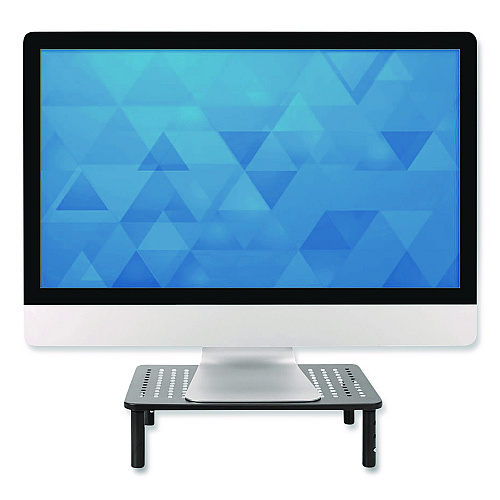 MOUNT-IT! Adjustable Desktop Monitor Riser, For Up to 32" Monitors, 14.57" x 9.25" x 5.51", Black, Supports 44 lb (MI7363)