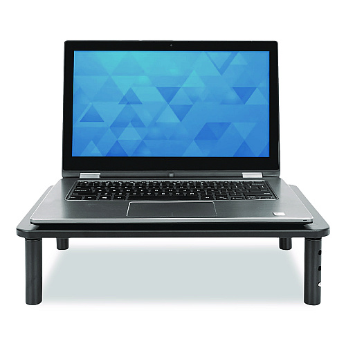 MOUNT-IT! Adjustable Desktop Monitor Riser, For Up to 32" Monitors, 14.57" x 9.25" x 5.51", Black, Supports 44 lb (MI7363)